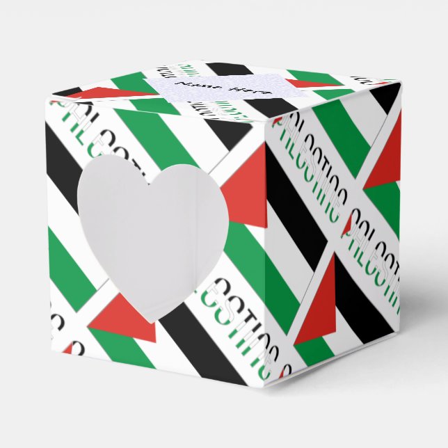 Palestine Palestinian Flag Tiled Personalised Name Favour Box (Front Side)