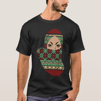 Palestine Palestinian Girl with Cross Stitch Hijab T-Shirt