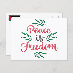 Palestine PEACE IS FREEDOM Holiday Postcard