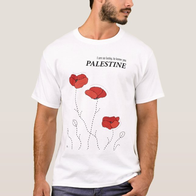 Palestine poppies modern minimalistic design T-Shirt (Front)