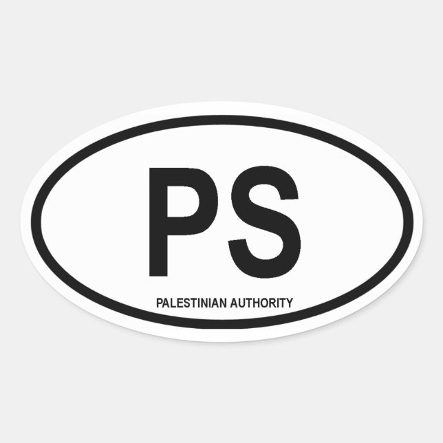 Palestine "PS" Oval Sticker (Front)