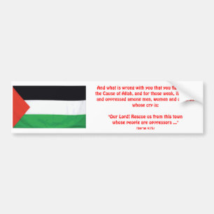 PALESTINE Qur'an 4:75 Bumper Sticker