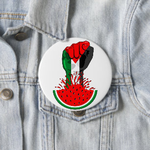 Palestine resistance fist on Watermelon 10 Cm Round Badge