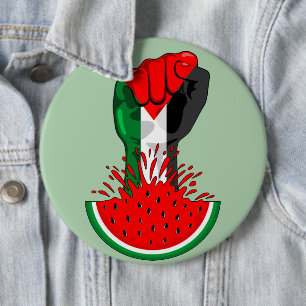 Palestine resistance fist on Watermelon 6 Cm Round Badge