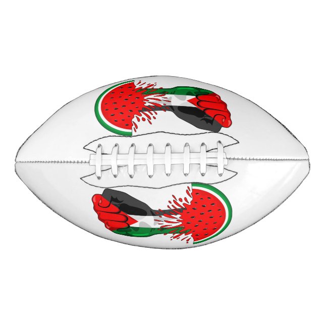 Palestine resistance fist on Watermelon American Football (Front)