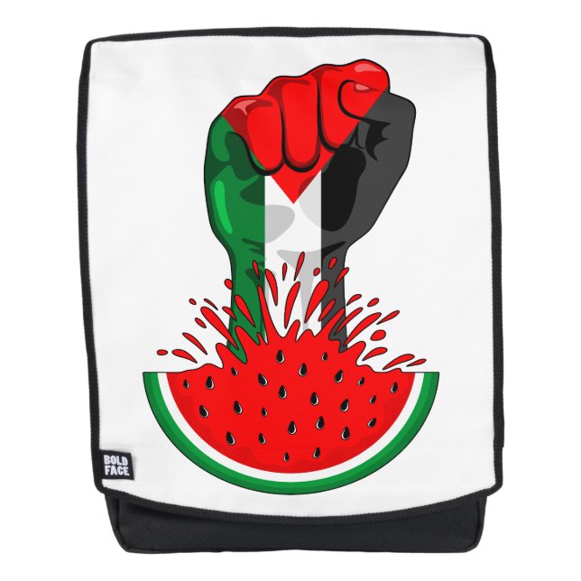 Palestine resistance fist on Watermelon Backpack (Front)