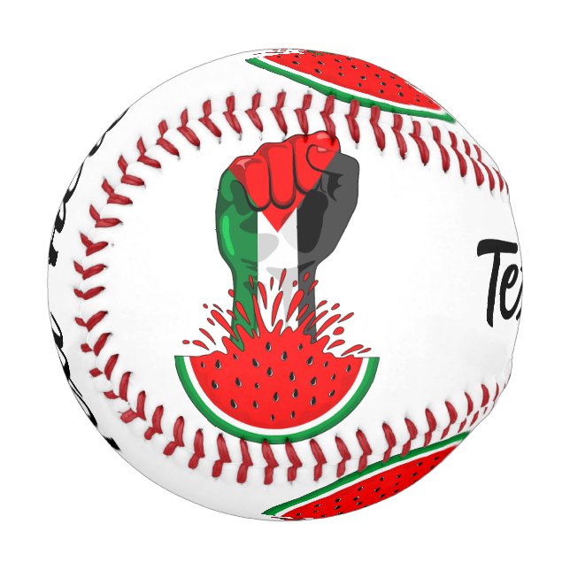 Palestine resistance fist on Watermelon Baseball (Front Left)