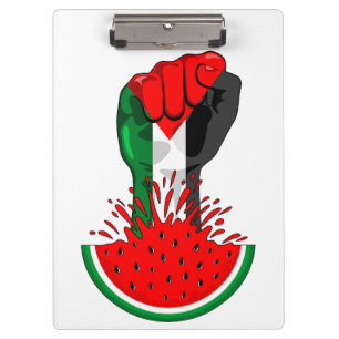 Palestine resistance fist on Watermelon Clipboard