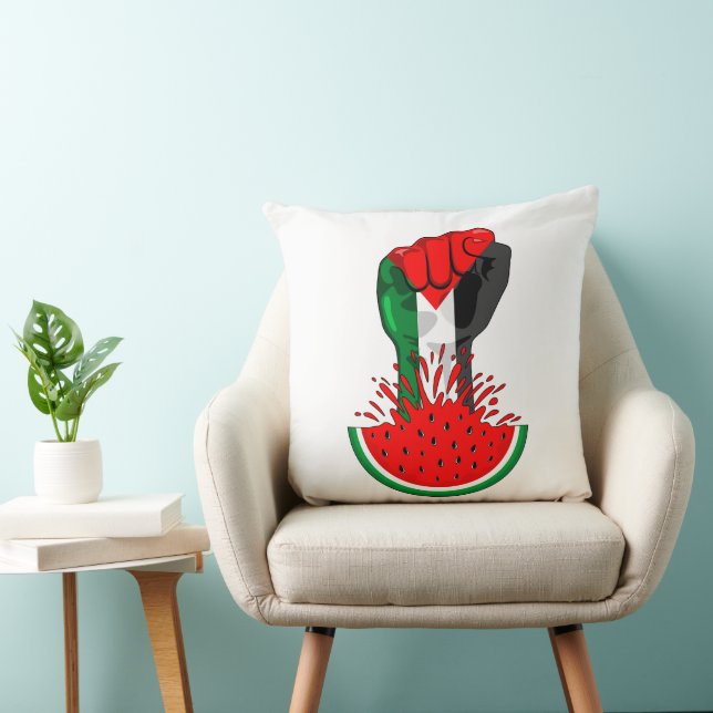 Palestine resistance fist on Watermelon Cushion (Chair)