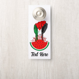 Palestine resistance fist on Watermelon Door Hanger