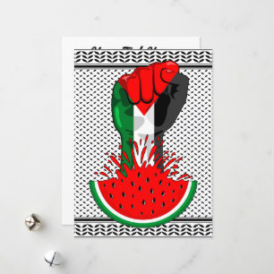 Palestine resistance fist on Watermelon Holiday Card