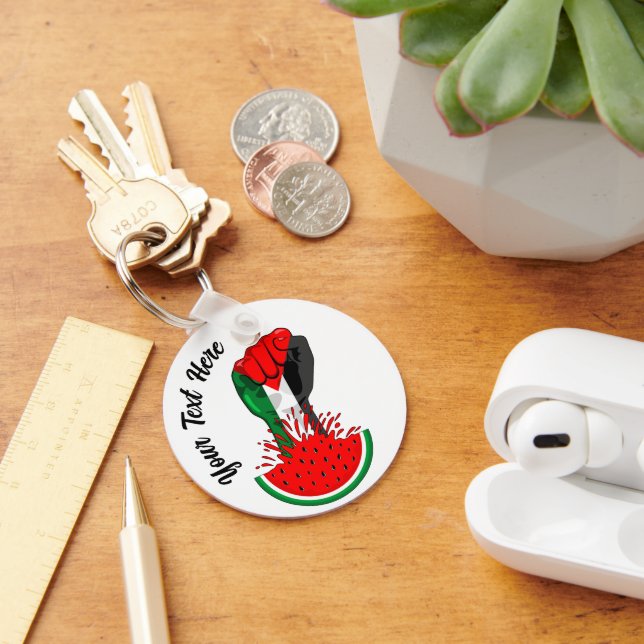 Palestine resistance fist on Watermelon Key Ring (Desk)
