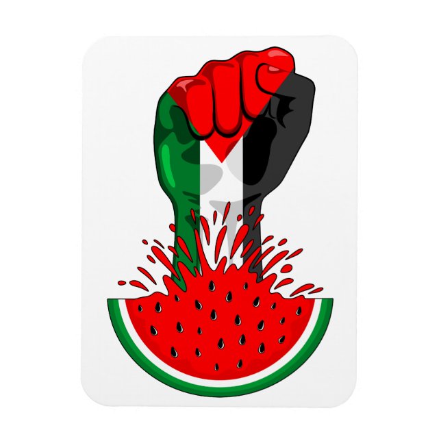 Palestine resistance fist on Watermelon Magnet (Vertical)