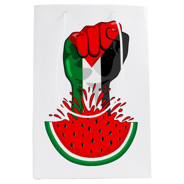 Palestine resistance fist on Watermelon Medium Gift Bag (Front)
