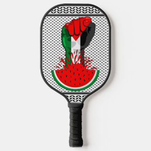 Palestine resistance fist on Watermelon Pickleball Paddle