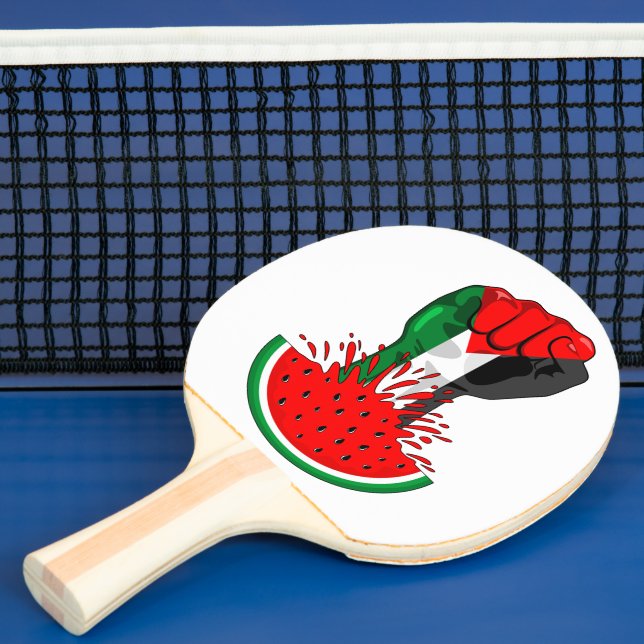 Palestine resistance fist on Watermelon Ping Pong Paddle (Insitu)
