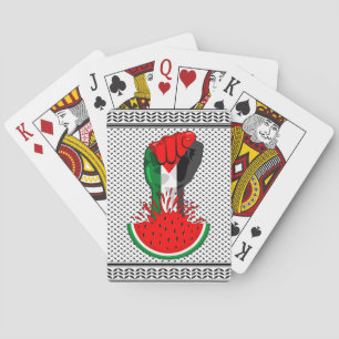 Palestine resistance fist on Watermelon Playing Cards