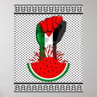 Palestine resistance fist on Watermelon