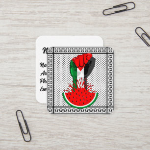 Palestine resistance fist on Watermelon Square Business Card