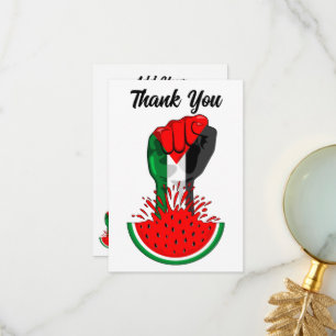 Palestine resistance fist on Watermelon Thank You Card