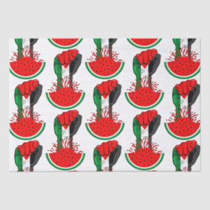 Palestine resistance fist on Watermelon Tissue Paper