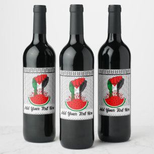 Palestine resistance fist on Watermelon Wine Label