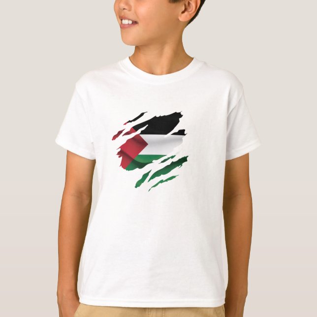 Palestine ripped pride Flag T-Shirt Throw Pillow C (Front)