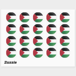 Palestine  Round Icon Flag Square Sticker