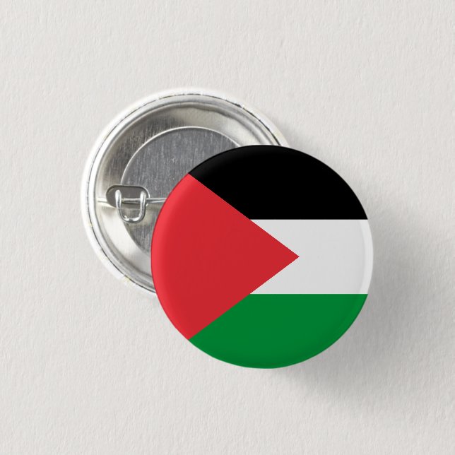 Palestine state flag 3 cm round badge (Front & Back)