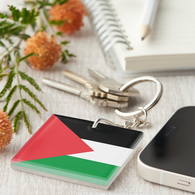Palestine state flag acrylic key ring (Front Right)