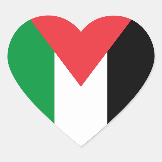 Palestine state flag heart sticker (Front)