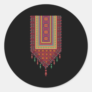 Palestine Tatreez Classic Round Sticker