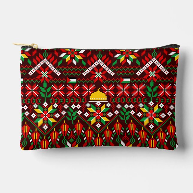 Palestine Tatreez Traditional Embrodery Accessory Pouch (Front)