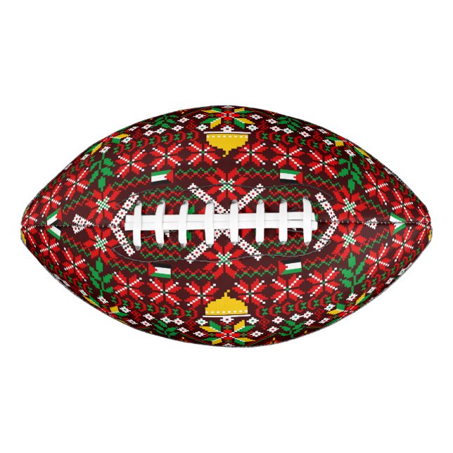 Palestine Tatreez Traditional Embrodery American Football (Front)