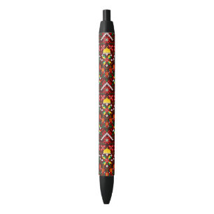Palestine Tatreez Traditional Embrodery Black Ink Pen