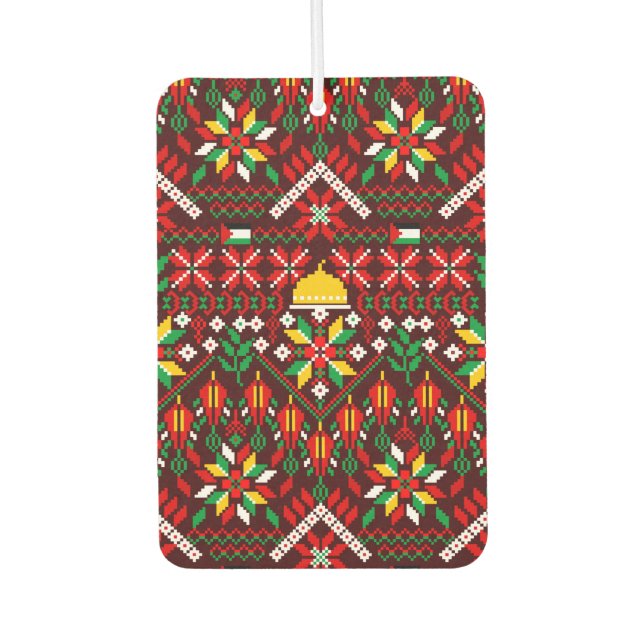Palestine Tatreez Traditional Embrodery Car Air Freshener (Front)