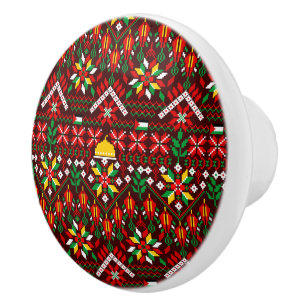 Palestine Tatreez Traditional Embrodery Ceramic Knob