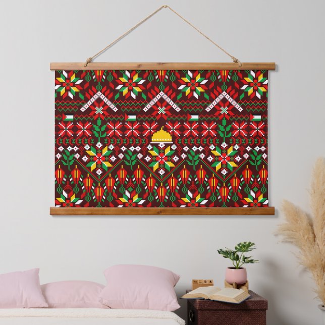 Palestine Tatreez Traditional Embrodery Hanging Tapestry (Bedroom)