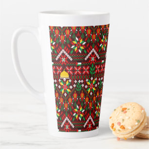Palestine Tatreez Traditional Embrodery Latte Mug