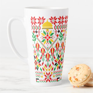 Palestine Tatreez Traditional Embrodery Latte Mug
