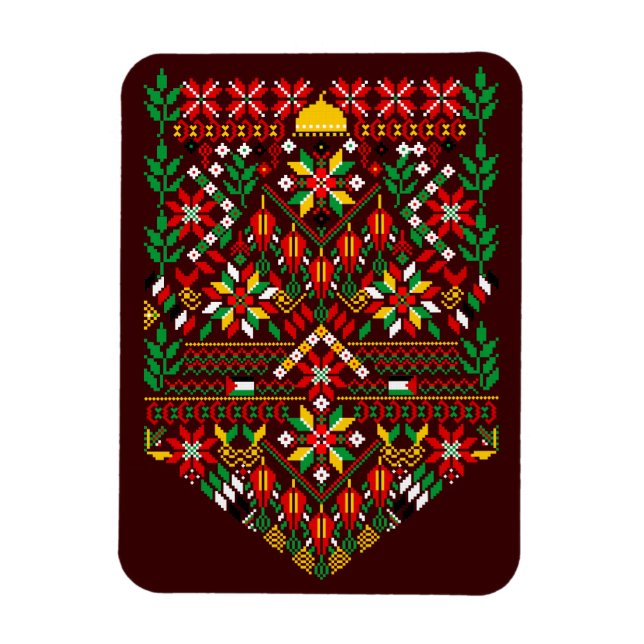 Palestine Tatreez Traditional Embrodery Magnet (Vertical)