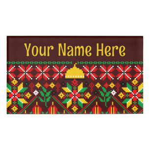 Palestine Tatreez Traditional Embrodery Name Tag