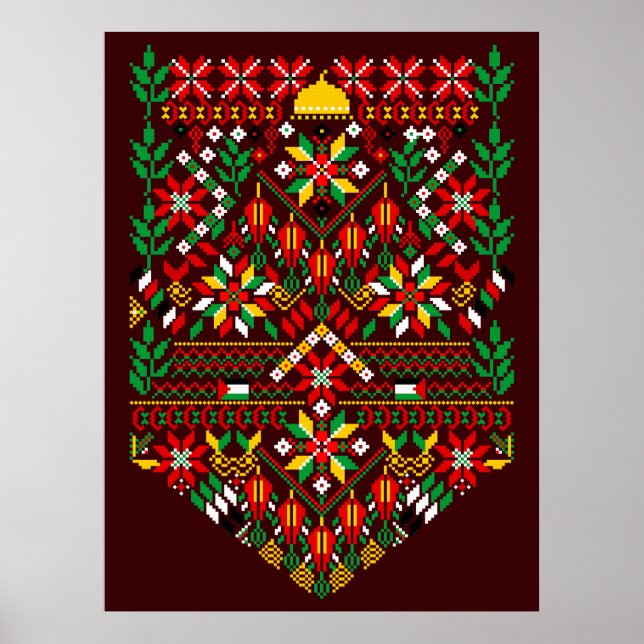 Palestine Tatreez Traditional Embrodery Poster (Front)