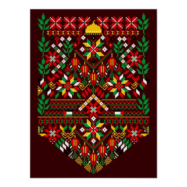 Palestine Tatreez Traditional Embrodery Poster (Front)