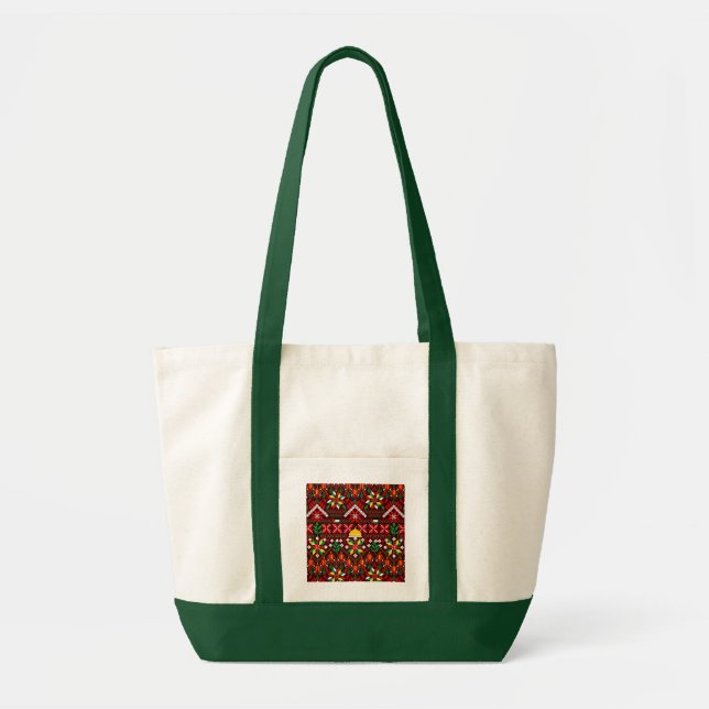 Palestine Tatreez Traditional Embrodery Tote Bag (Front)