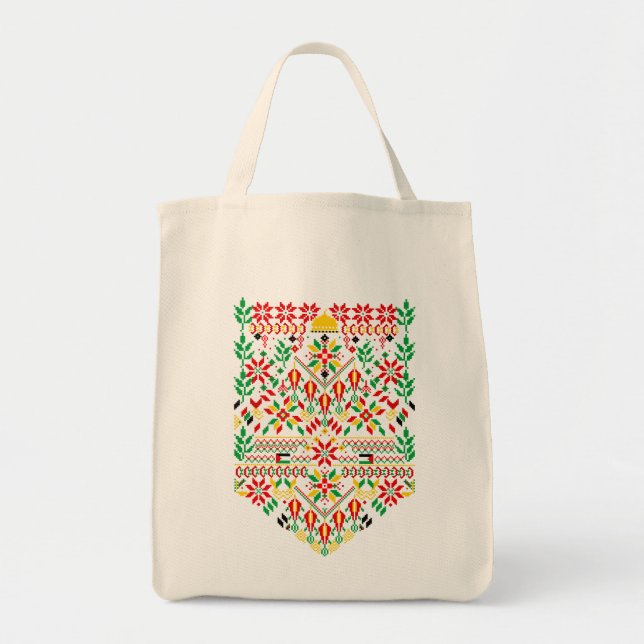 Palestine Tatreez Traditional Embrodery Tote Bag (Front)