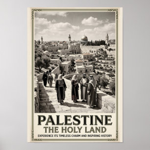 Palestine The Holy Land Vintage Travel Art Poster