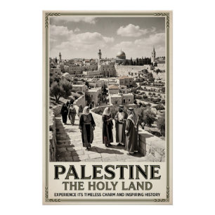 Palestine The Holy Land Vintage Travel Art Poster