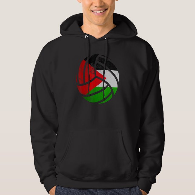 Palestine Volleyball Palestinian Flag Volleyball   Hoodie (Front)