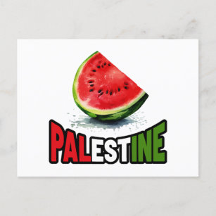 Palestine Watermelon - Bold Type Palestine Flag Co Postcard